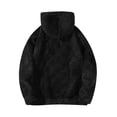 thumbnail image 4 of Momasggi Mens Fuzzy Sherpa Hoodie Plaid Jacquard Long Sleeve Pullover Sweatshirts Fall Winter Warm Fleece Hooded Sweatshirt Black M, 4 of 8