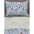 thumbnail image 3 of Thistle Comforter & Sham Bedding Set, Spring Themed Various Species of Floral Motifs on Checkered Pattern Background, 3 pcs Duvet Set Microfiber Filling Quilt, 5 Sizes, Multicolor, by Ambesonne, 3 of 4