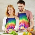 thumbnail image 5 of Colorful Tie Dye Pattern Apron-Garden Aprons for Women with Pockets-Cotton Linen Waterproof Kitchen Cooking Gardening Aprons Adjustable for Kitchen,Cooking,BBQ and Salon 33x27 Inch, 5 of 7