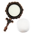 thumbnail image 3 of FITYLE Metal Mirror Vintage Design Handheld Mirror with Handle Hand Mirror Cosmetic Mirror for Men Salon, 3 of 9