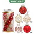thumbnail image 6 of 25 Pcs Christmas Ball Ornaments Set, 2.36'' Shatterproof Xmas Tree hanging Balls Ornaments, Clear Ball Ornaments for Christmas Tree, Holiday Decorations, Red & Gold, 6 of 8