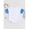 thumbnail image 3 of Infant Baby Boys Romper Letter Print Contrast Color Short Sleeve Crew Neck Jumpsuits, 3 of 8