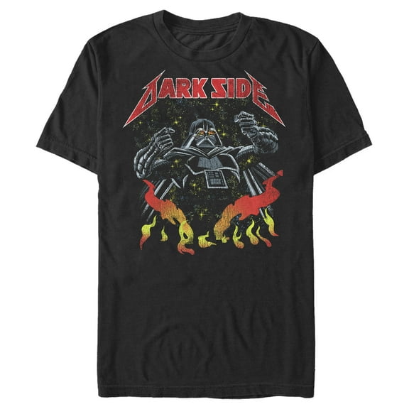 Men's Star Wars Darth Vader Metal Band  Graphic Tee Black 2X Large