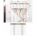 thumbnail image 6 of No Hook Shower Curtains with Snap in Liner, Spring Floral Easter Fabric Shower Curtain, Pastoral Pink Tulip Flowers Butterfly Double Layers & See-Through Top Window Bathroom Curtains 72''x72'', 6 of 6