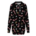 thumbnail image 5 of Lilgiuy Women Casual Loose Long Sleeve Printing Drawstring Hooded Dress Black Fall Dresses for 2022 Spring Winter, 5 of 5