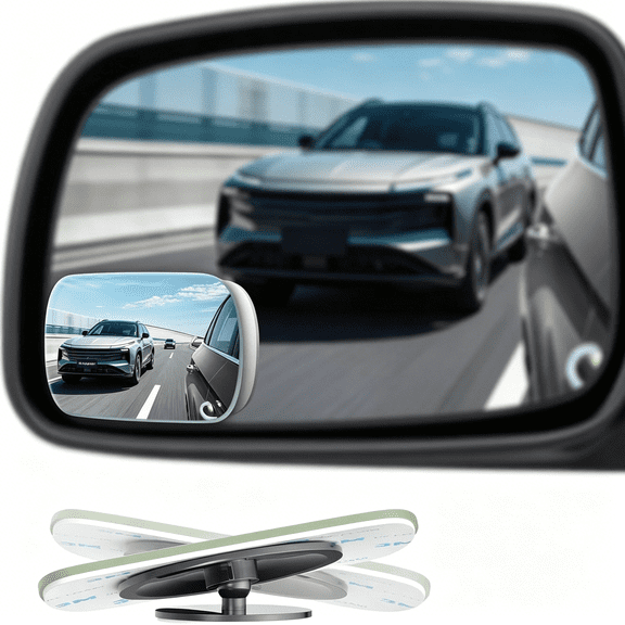 LADYGYM Blind Spot Mirrors 2 Pack,Frameless Side Mirror Blindspot Convex Hd Glass Car Accessories,Side View Mirror Blindspot with Wide Angle Adjustable Stick for Car Suv and Trucks