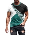 thumbnail image 2 of Fnnxeal Mens Casual Ombre Gradient T-Shirt Short Sleeve Crewneck Muscle Fit Tee Moisture Wicking Breathable 95 Polyester 5 Spandex S-5XL Khaki,Size XL, 2 of 5