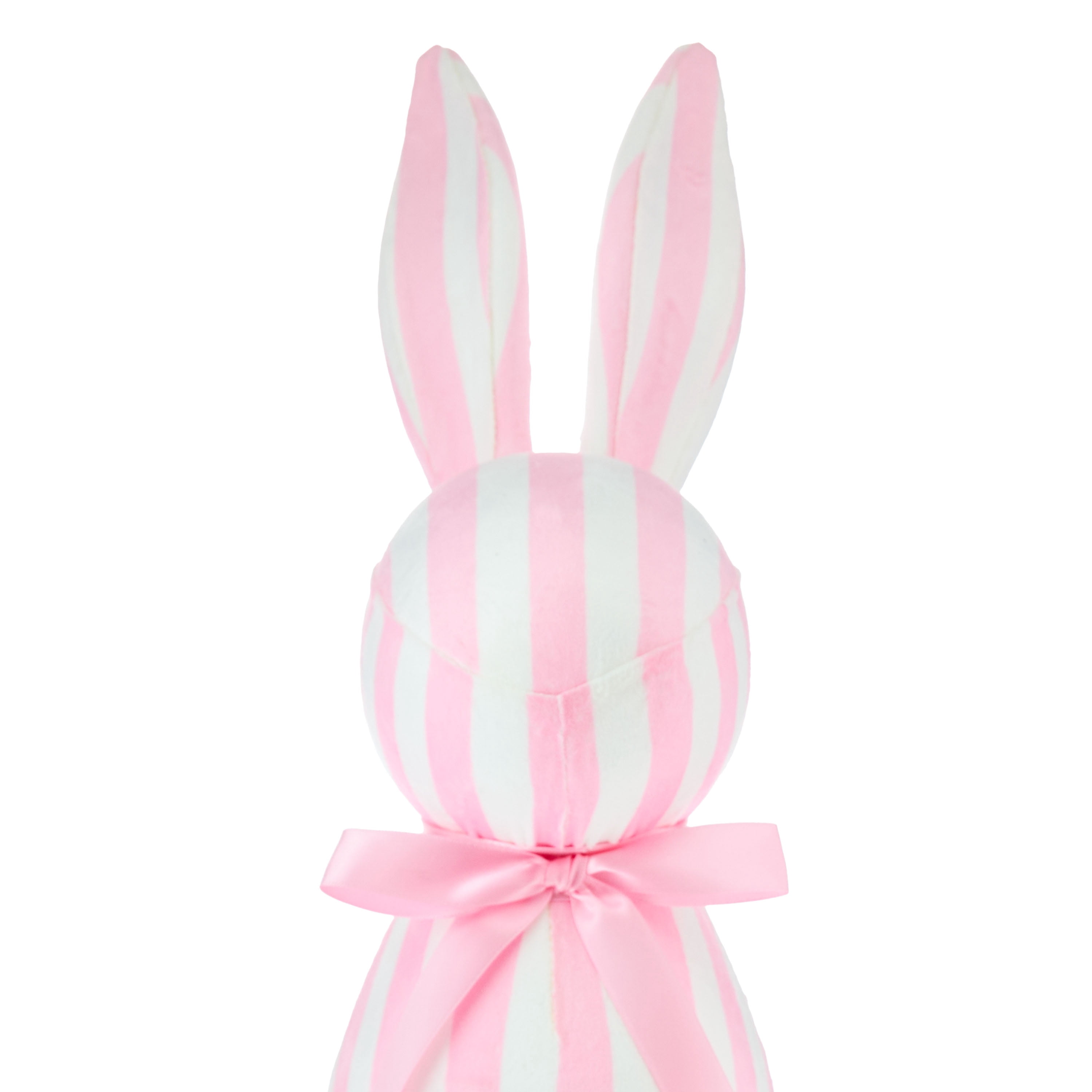 Striped Bunny Tabletop Decoration, Pink and White, 16", Easter by Way To Celebrate