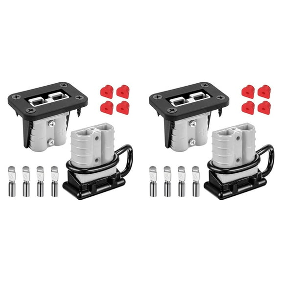 4 Pack 6-10 Gauge 12V to 36V Battery Quick Connect/Disconnect with Mounting Bracket 50A Wire Harness Plug Connector Kit
