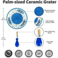 thumbnail image 3 of Ceramic Garlic Grater Plate - Handmade 4 Pcs Press - Natural Grinder - Decorative Mincer - , Grater - Hand Dish for Garlic (Blue), 3 of 7