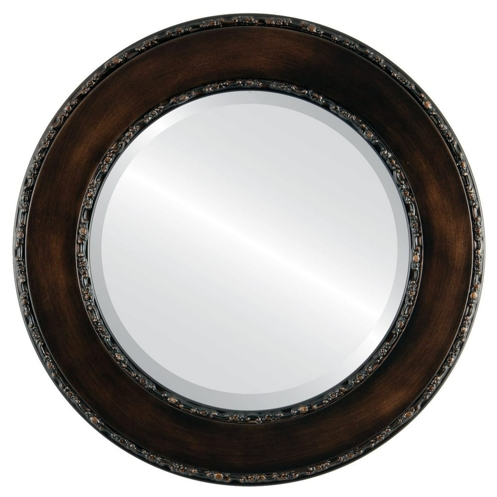 The Oval and Round Mirror Store Paris Framed Round Mirror in Rubbed