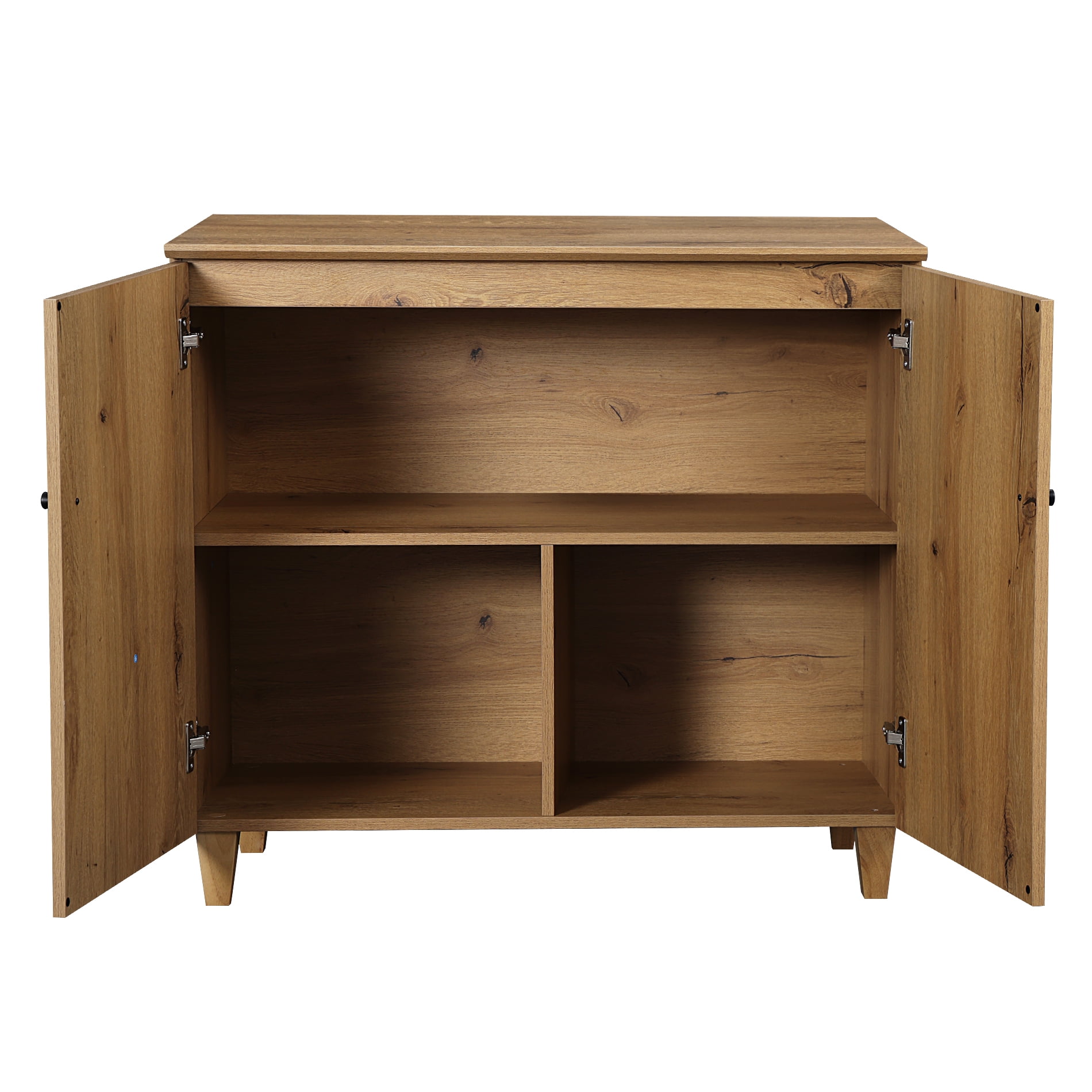 WAMPAT Home Office Furniture Set, 58" Executive Desk with Charging Station and Drawers,3-Column 71" Tall Bookcase with Doors and Adjustable Shelves for Living Room,Dark Brown Wood