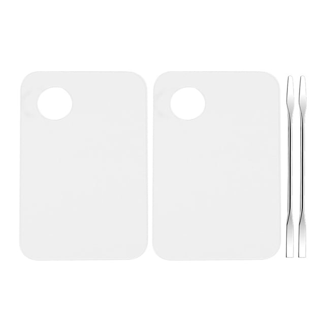 MasteelfCA 2 Sets Makeup Mixing Palettes Manicure Color Mixing Palettes Spatulas Tool