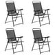 thumbnail image 1 of Costway Equipo de 4 Sillas Plegables de Exterior con Reposabrazos y Tejido Transpirable para Piscina Césped Patio Gris Oscuro 64 x 55 x 92 cm, 1 of 9