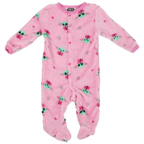 Star Wars Baby Girls Baby Yoda Pajamas One Piece Baby Footie Pajamas Baby Girl Sleepers