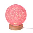 thumbnail image 1 of Bewildely Twine Lampshade Light Wood Lámpara de noche decorativa Lámpara de pantalla tejida a mano para el hogar y la oficina Iluminación navideña No.2 Bewildely HA026875-02, 1 of 6
