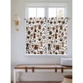 thumbnail image 2 of Coffee Beans Bathroom Window Curtain, Funny Cartoon Brown Cake Hot Chocolate Cup Light Filtering Coffee Kitchen Curtains, Bedroom Living Room Curtains 2 Panel 84"x54", 2 of 6