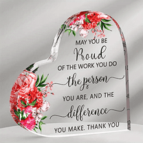 One Acrylic Coworker Gift Inspiring Paperweight Employee Appreciation Retirement Heart Shape Design Home Desk Room Decoration Party Favors Birthday Gifts Office Decorations 4 Inch