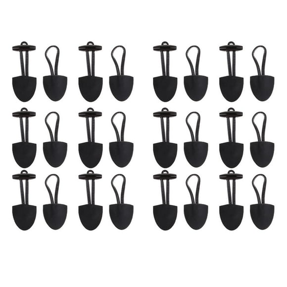 12 Pares De Botón De Palanca De Cuerno de material cuero DIY Duffle Coat Fastener Hebilla Negro