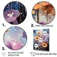 thumbnail image 3 of Designart "Galaxy Of Vibrant Florals I" Violets Floater Framed Wall Art Prints, 3 of 5