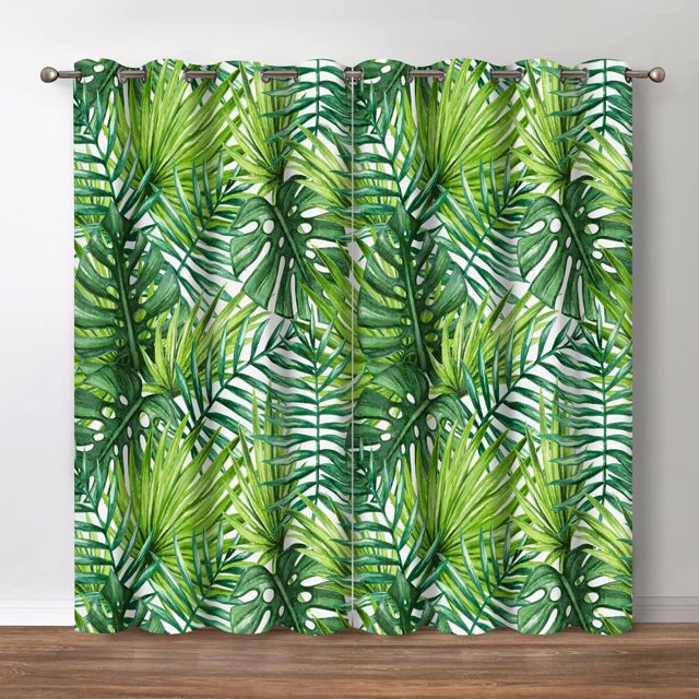 Waterfall Kitchen Curtains - Nature Landscape Theme Forest Mountain Waterfall Scenery Scene Print Pattern Grommet Waterproof Window Drapes for Bathroom Bedroom Office 2 Panels 27.5 x 39 Inch