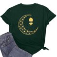 thumbnail image 6 of Penkiiy Muslim Ramadan T-Shirt for Women Women's Cute Graphic T-Shirts Crewneck Short Sleeve Moon PrintCasual Tee Tops XL Green, 6 of 6