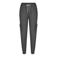 thumbnail image 4 of SOOMLON Mens Casual Pants Lightweight Summer Beach Yoga Pants Pocket Casual Pants Cargo Lace up Leggings Dark Gray L, 4 of 6