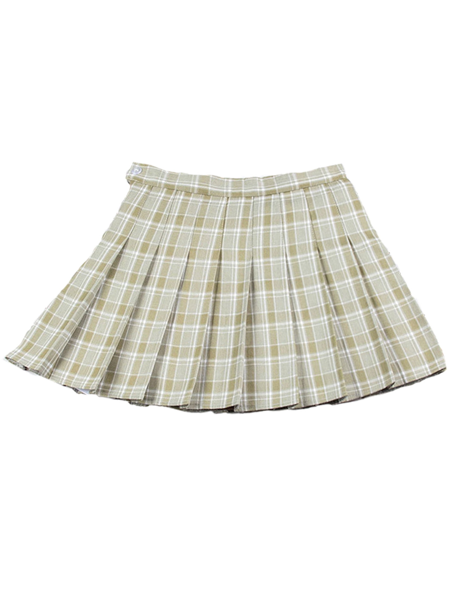 brown plaid skater skirt