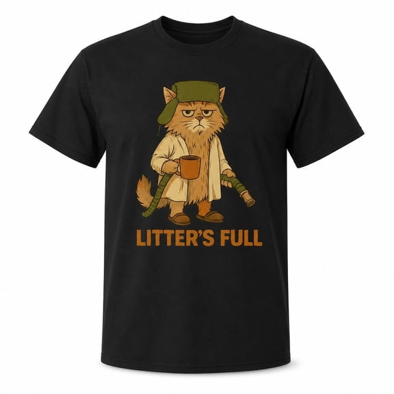 Funny Cat Litter’s Full Graphic T-Shirt, Unisex Classic Fit Cotton Tee
