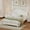 White, variant on Euroco Wood Queen Size Platform Bed with Retro Style Headboard, White