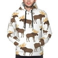 thumbnail image 4 of Hoodies for Men - cute moose horns elk cartoon Long Sleeve Comfrt Men'S Fashion Hoodies & Sweatshirts, Sweatshirts for Men Hoodies Pullover Clothing Clothes with Pouch, 4 of 7