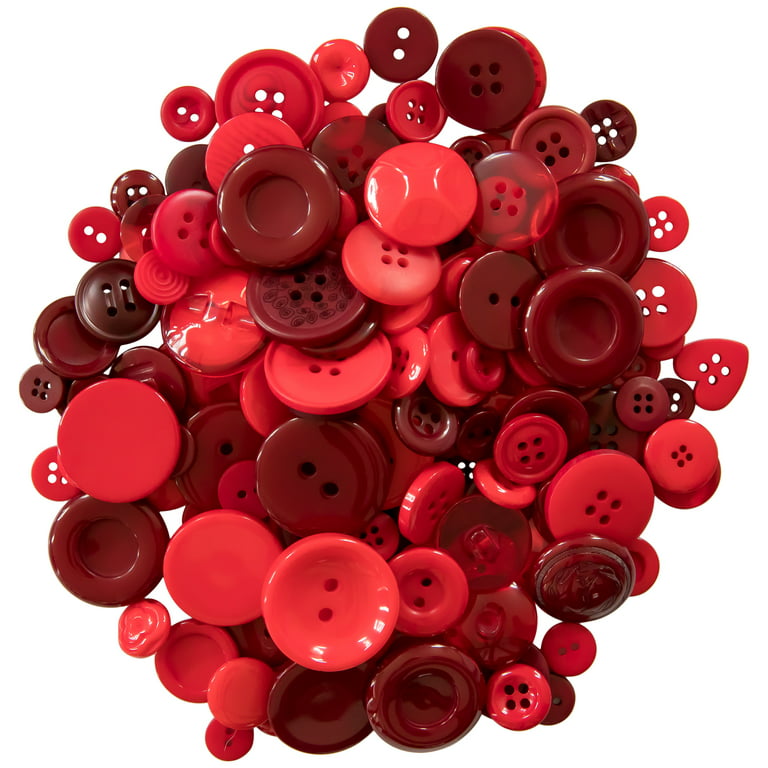 Favorite Findings Value Red Assorted Sew Thru & Shank Buttons, 4 Ounces 