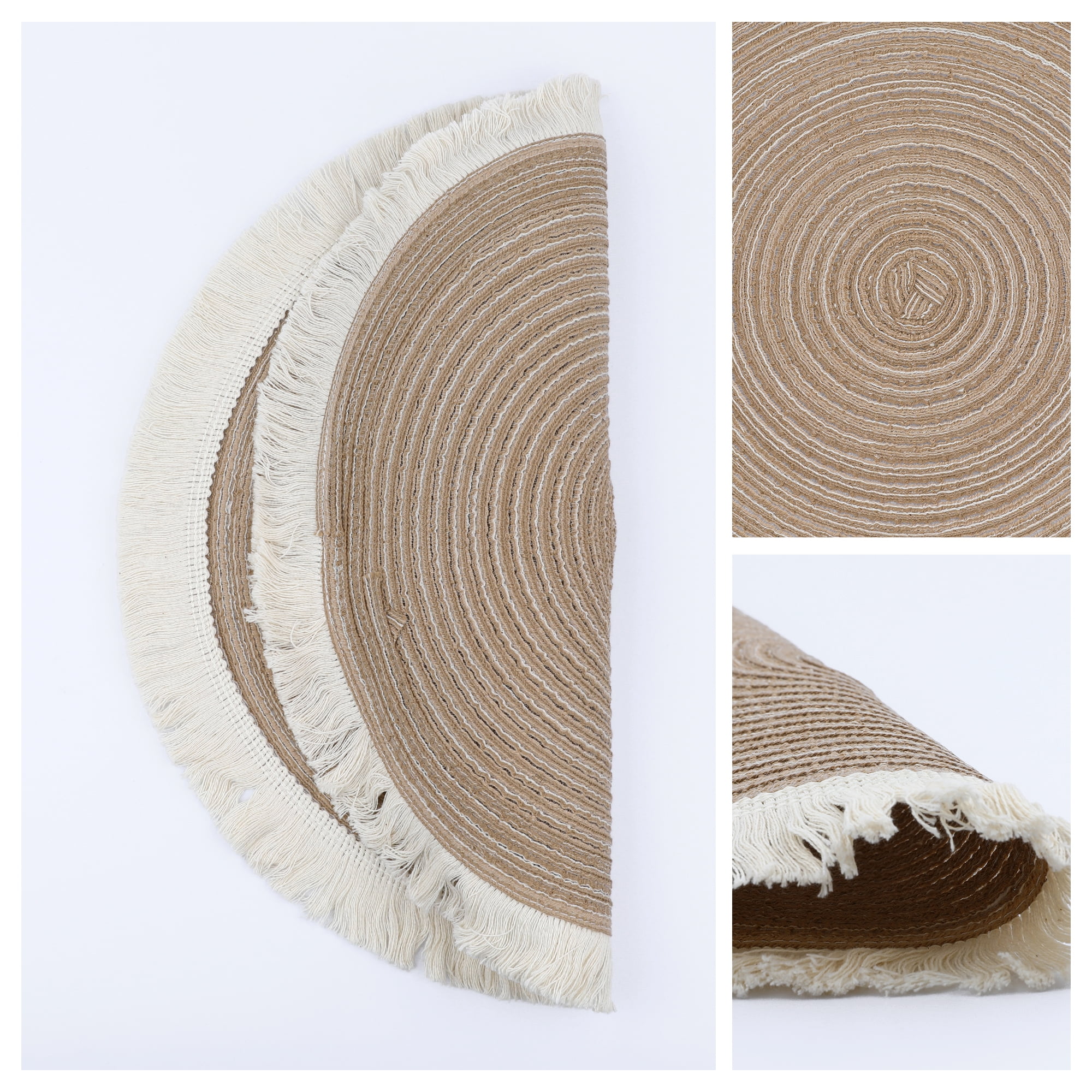 Unique Bargains Rustic Rattan Place Mats Set of 6 for Dining Table Decor Coffee 15x15in