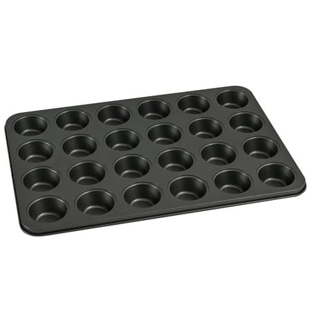 Mainstays 24 Cavity Mini Muffin Pan, Non-Stick Bakeware,1.8 inch Diameter Cups,Gray,Carbon Steel