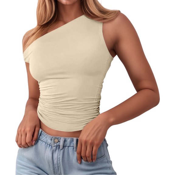 JIAYUE Women's Tank Tops Solid Color Off The Shoulder Stylish Versatile Sleeveless For Everyday Wear Comfortable And Breathable Fabric For All Day Classic Female Vest