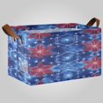 thumbnail image 2 of Waterproof Foldable Storage Basket Medium, Metal Frame & Hollow Board Support, for Clothes and Toy Organization Tie-dye Patriotic Star Art, 2 of 6