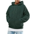 thumbnail image 2 of Yiliang Men's And Winter And Fleece Hooded Sweater,Green,M, 2 of 5