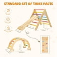 thumbnail image 3 of Pikler Triangle Set, 5 in 1 Wooden Montessori Climbing Toys Baby Indoor Playground Gym, Foldable Indoor Climbing Toys with Ramp, Arch Climber, Baby Climbing Toys for Toddlers 1-3 Inside-Small, 3 of 6