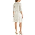 thumbnail image 3 of INSPIRE CHIC Women's Lace Dress 3/4 Sleeves Ruffle Bodycon Fishtail Elegant Dress S White, 3 of 6