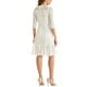 thumbnail image 3 of Vestido de encaje para mujer Inspire Chic con mangas 3/4, vestido ajustado de cola de pez elegante, blanco, talla XS, 3 of 6