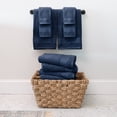 thumbnail image 4 of Noble Linens 6 Piece Farmhouse Cotton Bath Towel Set, Navy Blue, 4 of 11