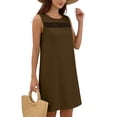 thumbnail image 3 of STETMN Women's Sleeveless Tank Dress Hollow Crewneck Solid Dresses Casual Summer Knee Length Dress, 3 of 7