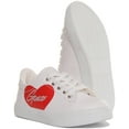 thumbnail image 5 of Guess Ellie Kid's Lace Up Heart Print Casual Synthetic Sneakers In White Size 10.5, 5 of 6