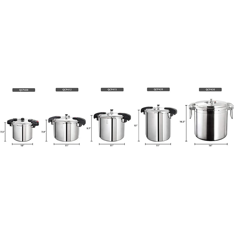 Buffalo 12 Quart Pressure Cooker Stainless Steel - Large Canning Pot with  Lid for Home, Commercial Use - Easy to Clean Induction Stove Top Pressure