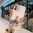 thumbnail image 1 of Funda de teléfono transparente marmoleada para IPhone X XS XR 11 12 13 Mini Pro Max SE 2020 6S 7 8 Plus, funda trasera de protección circular de Color Tan Jianjun unisex, 1 of 2