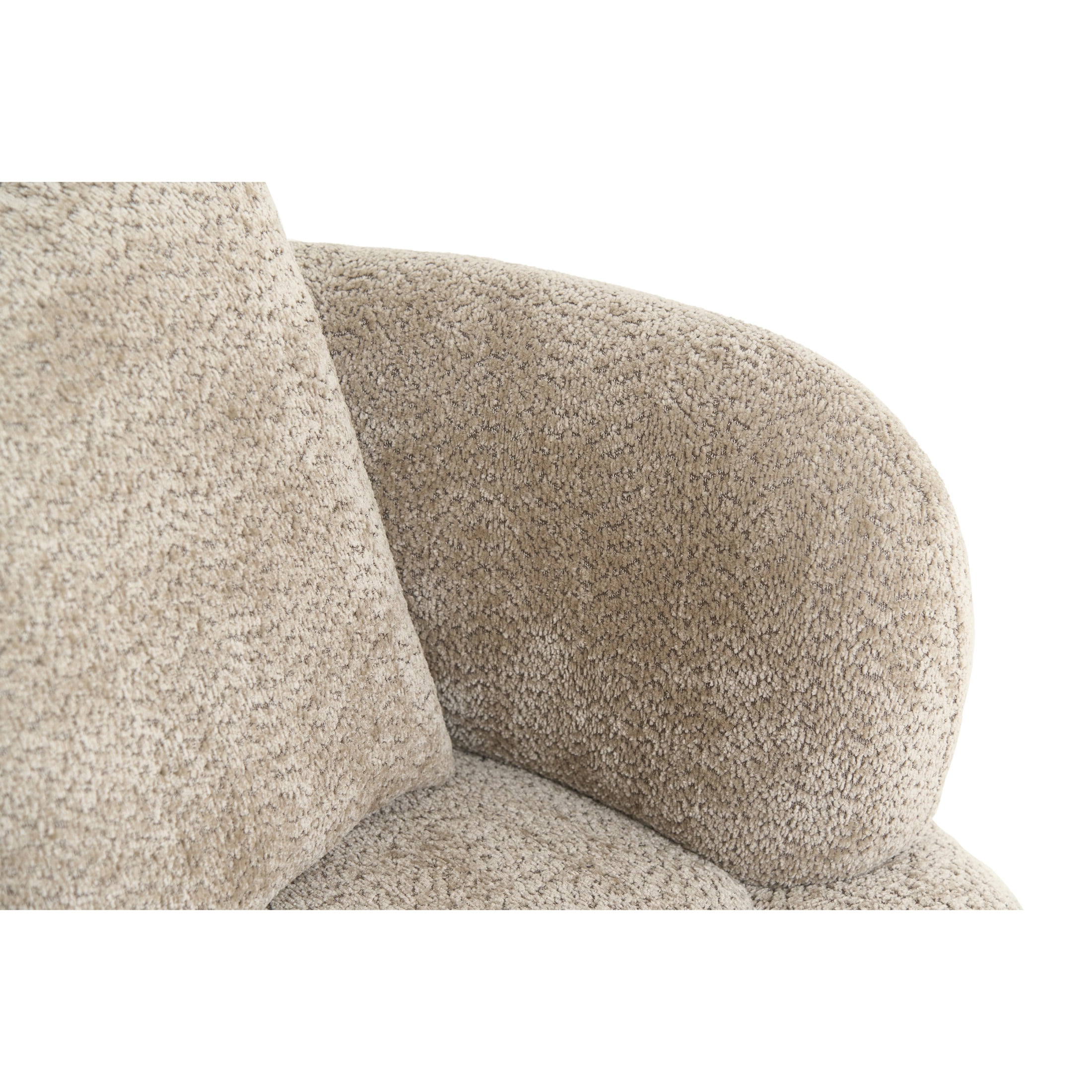 Noble House Kilby Nordic 36" Chenille Bucket Accent Chair with Ottoman, Lazy Lounge Club Chair for Living Room, Camel