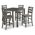 thumbnail image 2 of Furniture of America Nolan 5-Piece Solid Wood Counter Height Dining Table Set, Gray, 2 of 6