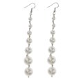thumbnail image 1 of Pendientes Salvador para Mujer Plata 9.5 Cm Blancas Grandes Colgantes, 1 of 10
