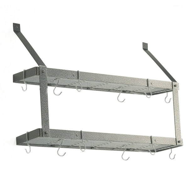 Double Bookshelf Wall Mount Pot Rack