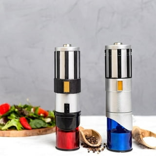 VEVOK Chef Mini Salt and Pepper Grinder Set with 2 Small Salt and Pepper Shakers Portable Cute Tiny Spice Grinder Pepper Mill Salt Grinder for